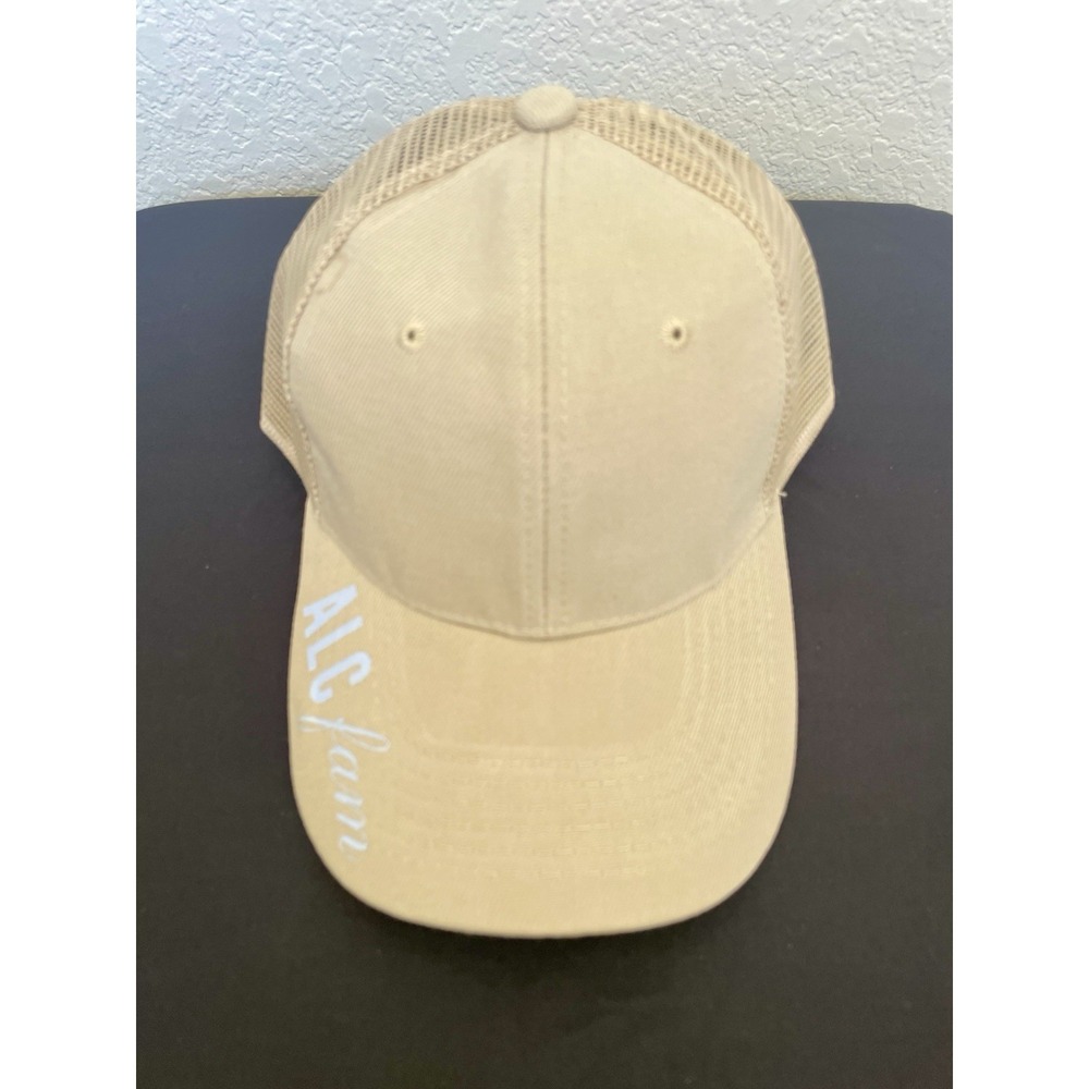 Tan Trucker Hat‎ Canvas Mesh Snapback Cap Blue ALC Fam Custom Style NWOT